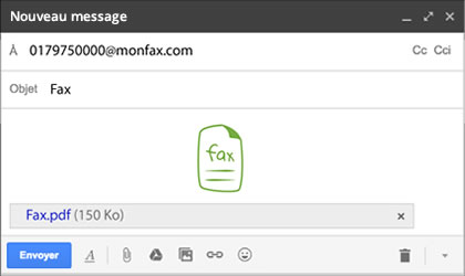 envoyez par mail le document que vous souhaitez faxer